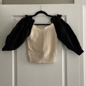 Great condition Zara off shoulder puff sleeve sweater